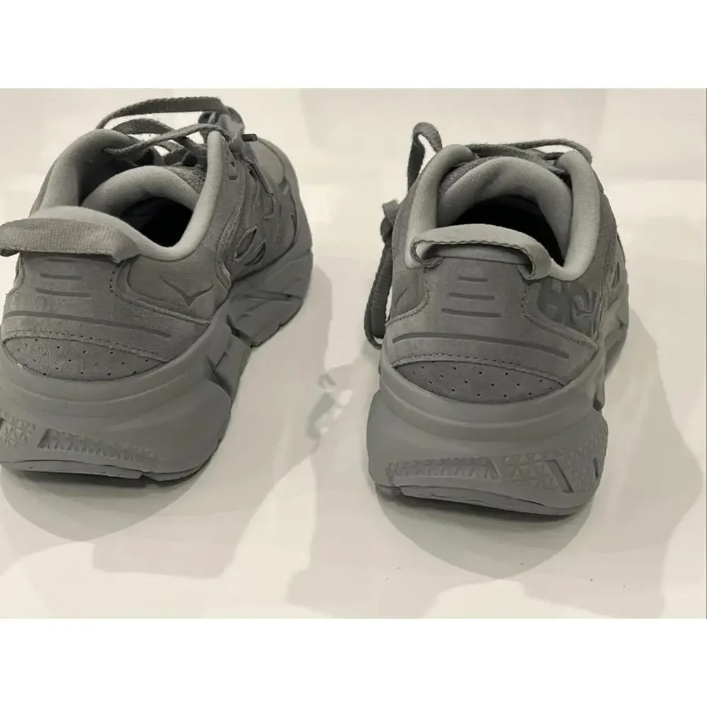 Hoka One One U Clifton L Suede- Limestone/Grey- Men's 8/Women's 9 - Picture 5 of 9